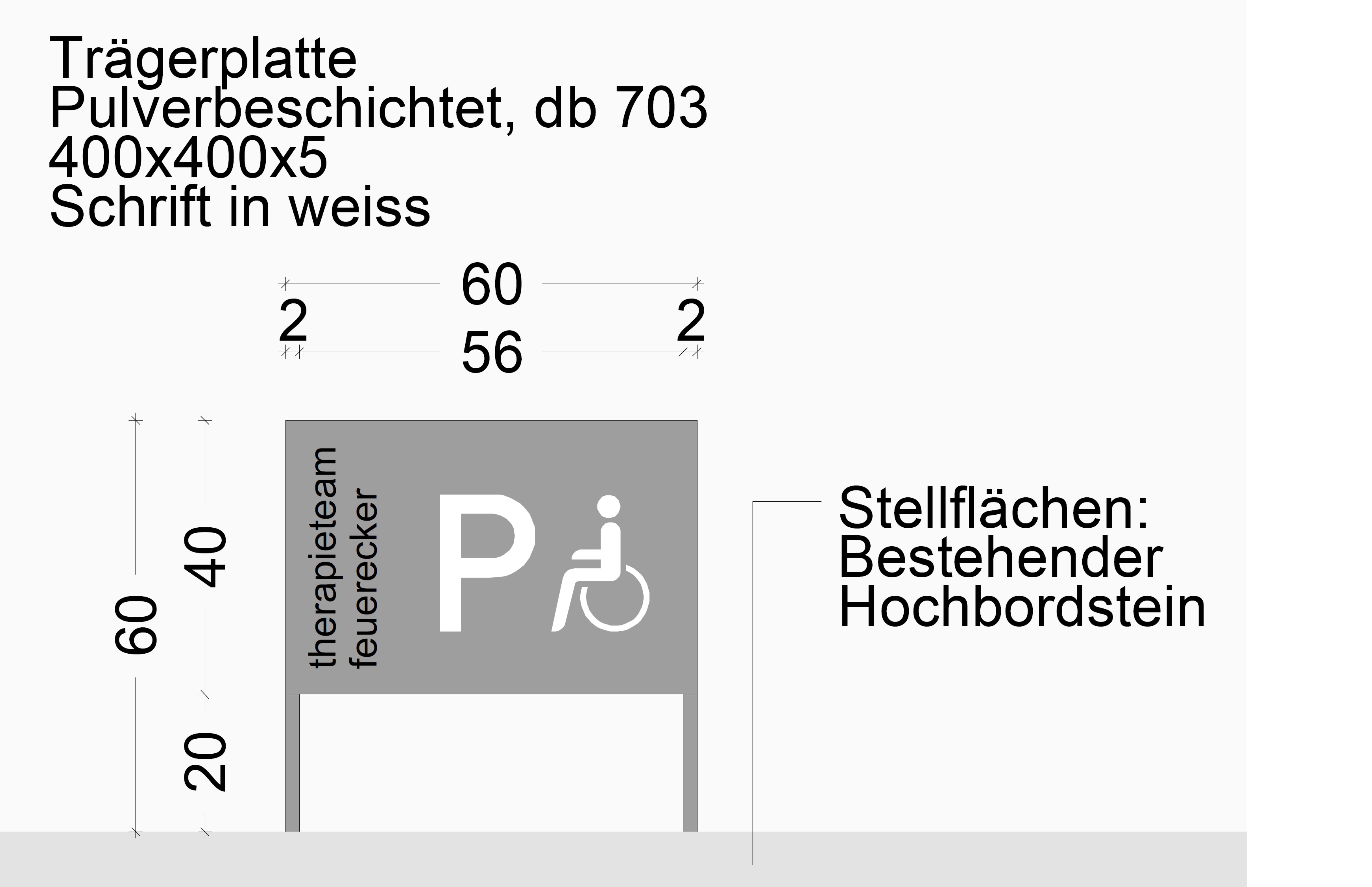 Außenanlage für ein Wohn- und Geschäftshaus in Mindelheim, Details zu Stellfläche und Material